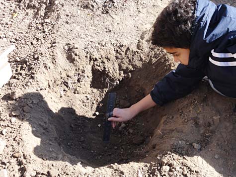 Environmental Engineering science project This hole is 1 ft. deep and 2 ft, in diameter.