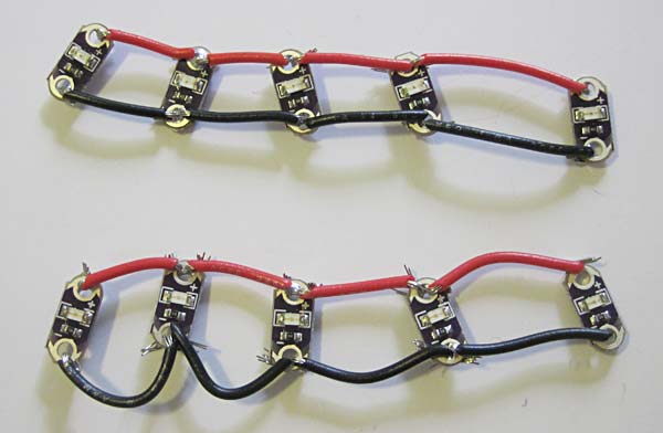 traffic glove LED sets soldered