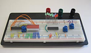circuit on a breadboard