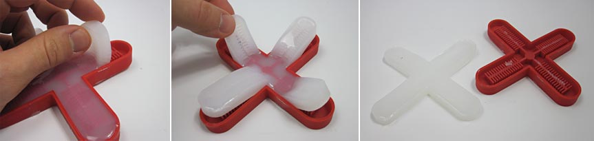 removing soft robot gripper from mold