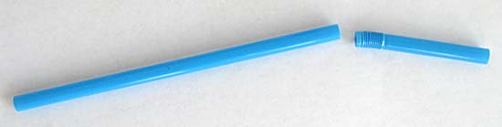 Drinking straw with the flexible part cut off.
