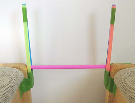 Simple beam bridge made from straws.