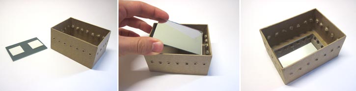 mounting mirror in paper mache box Source: