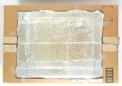 A solar oven aluminum foil base.