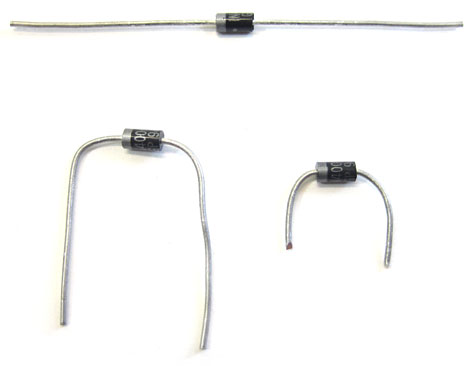 diodes with leads bent and trimmed