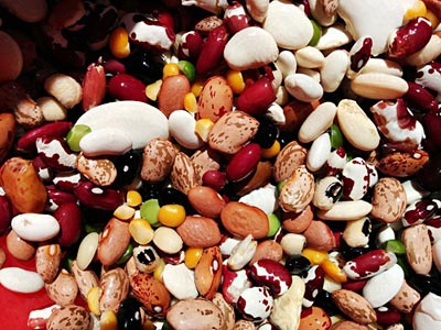 mixture of beans and peas.
