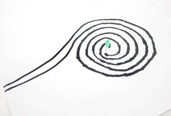 An example circuit with electric paint