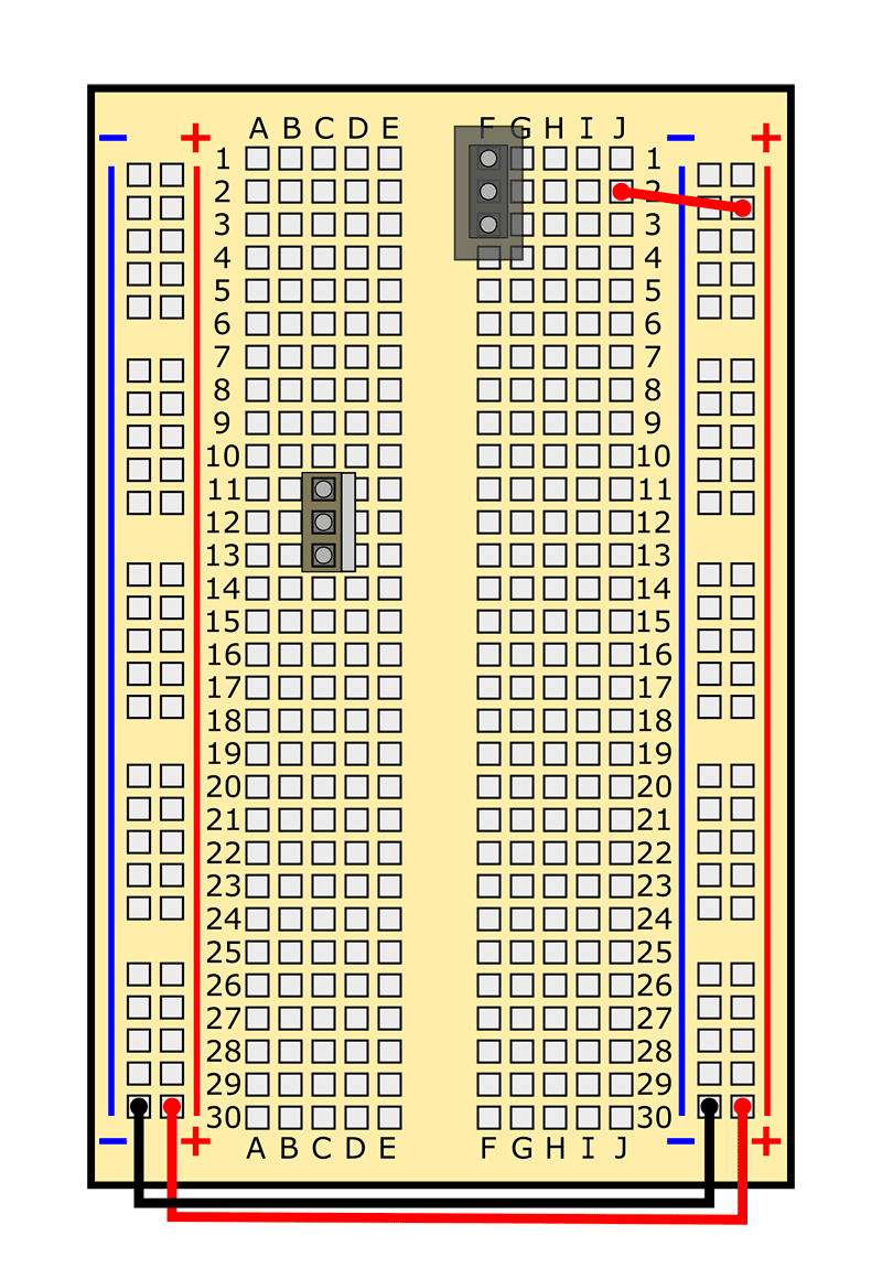 Insert MOSFET into holes C11, C12, C13. Writing must face to the left.