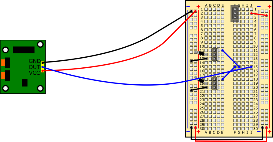 Connect jumper wire from hole E18 to F15.