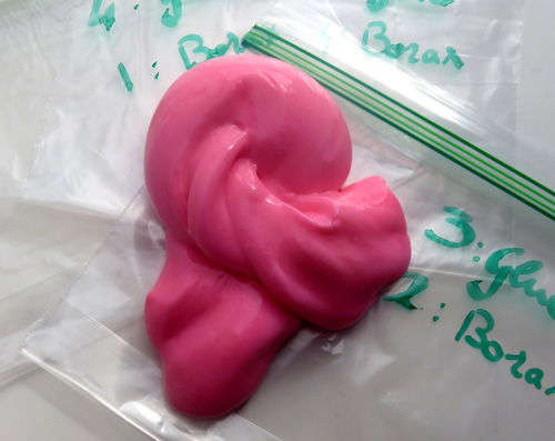 Homemade red silly putty.