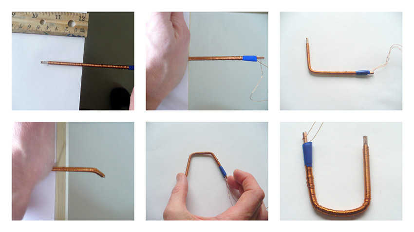 Different steps to bend the coil.