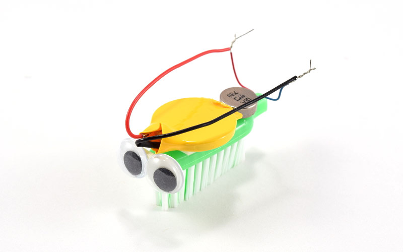 Bristlebot with googly eyes