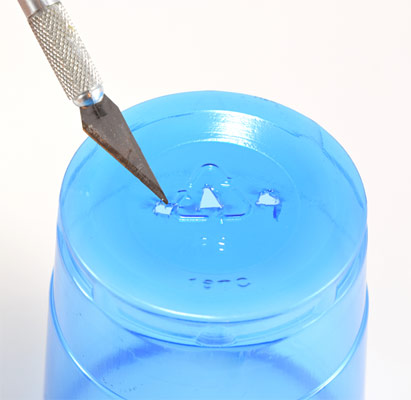 cut 3 holes in top of cup