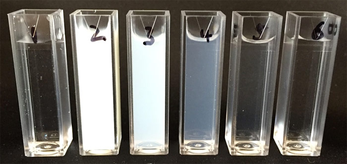 Test solutions for measurement.