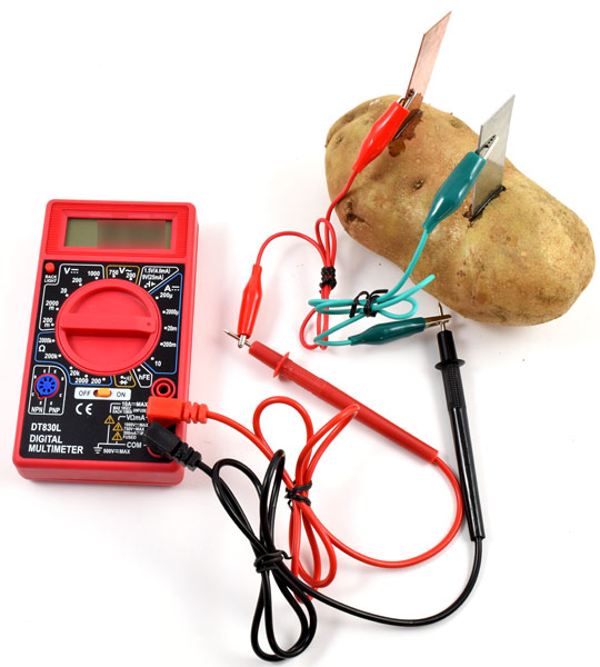 potato battery short circuit current