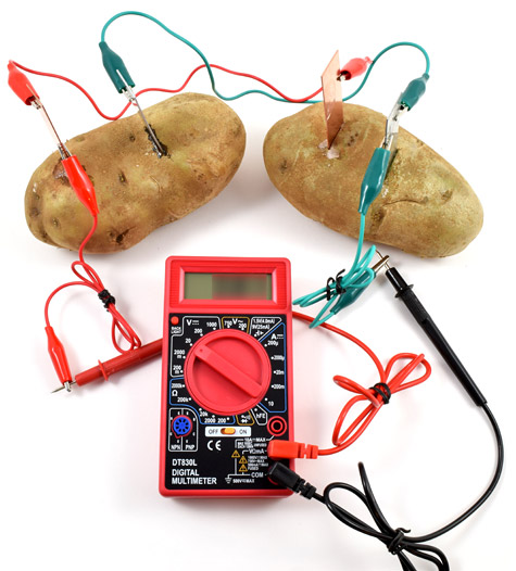 2 potato batteries in parallel