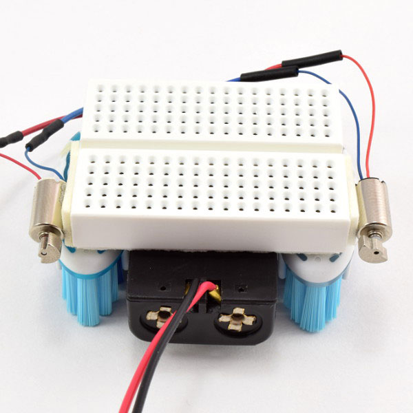 Motors attached to breadboard