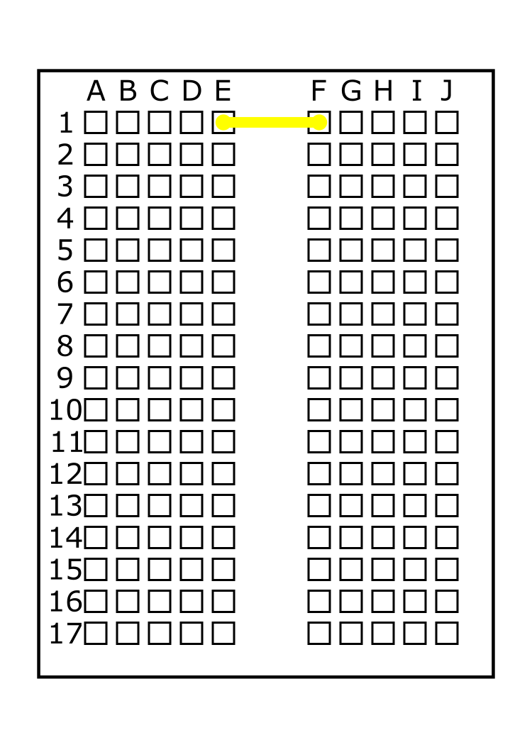 Yellow jumper wire E1 to F1