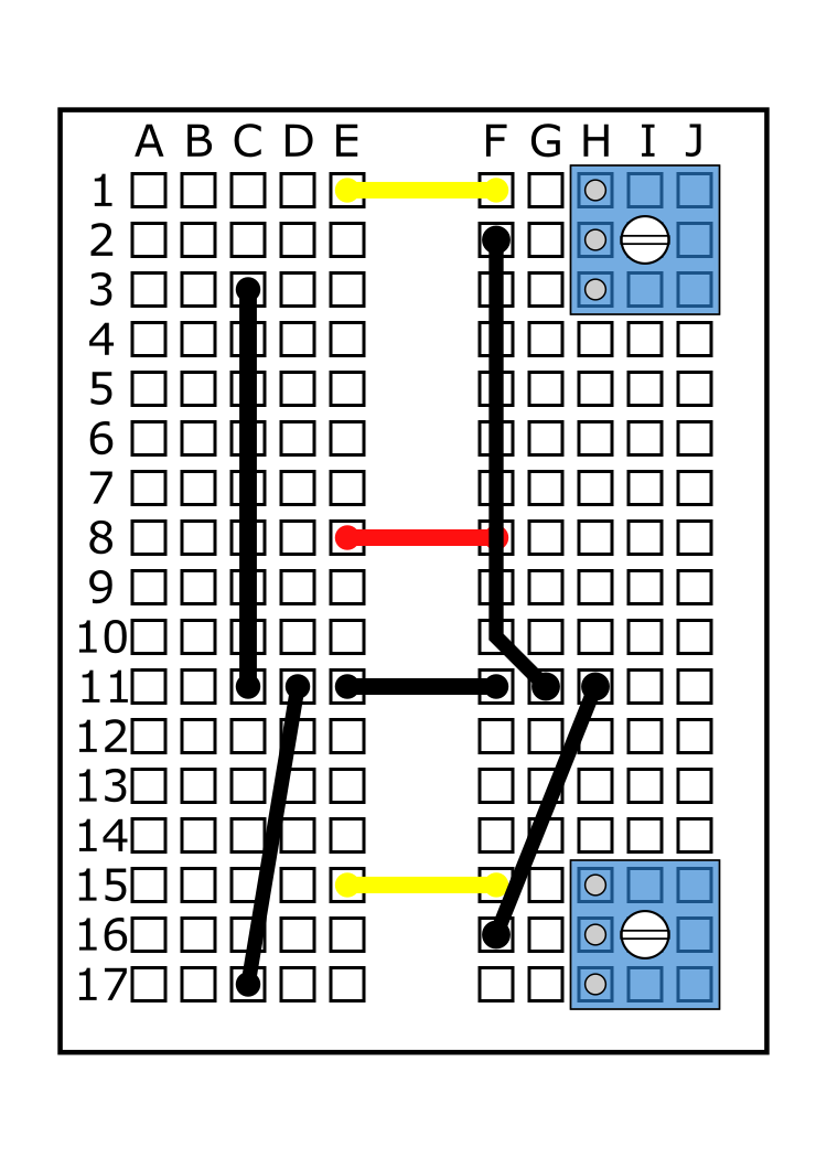 Potentiometer into H15, H16, H17.