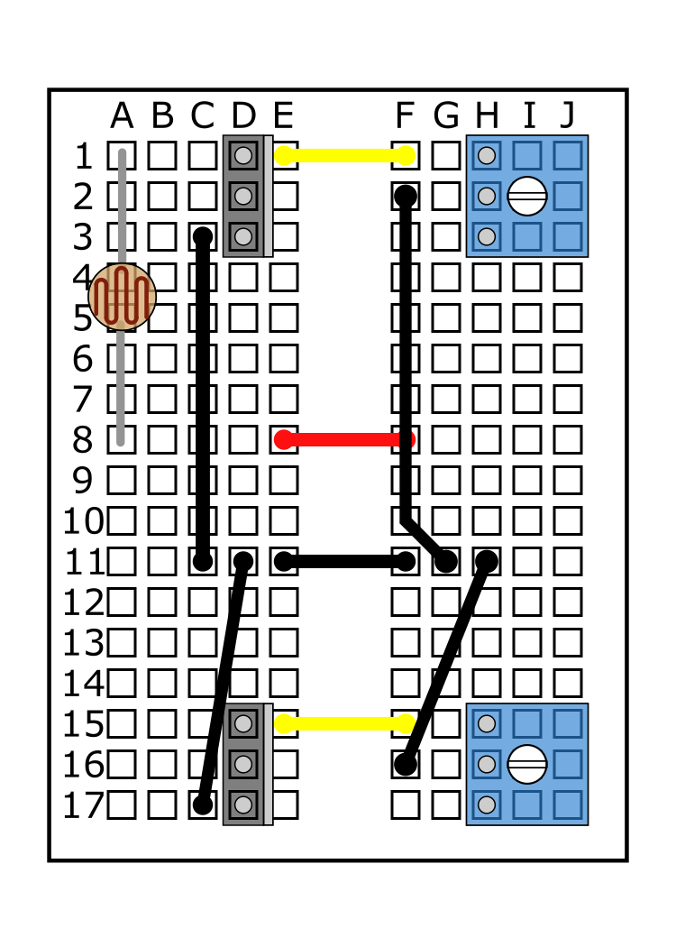 Photoresistor into A1 and A8