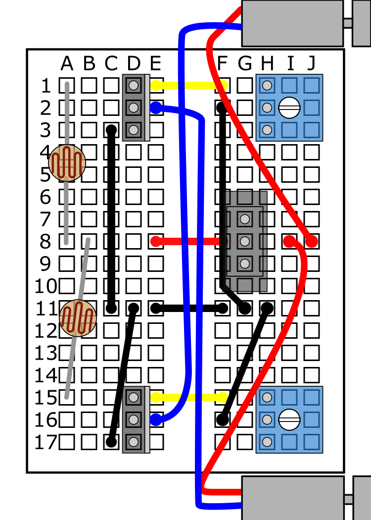 Motor leads to I8 and E2.