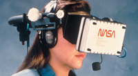NASA employee using virtual reality training technology.