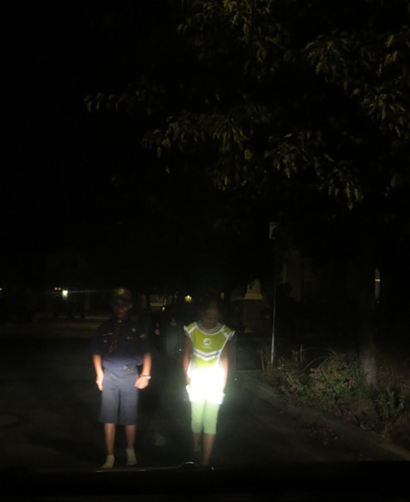 Visibility of pedestrians at night.