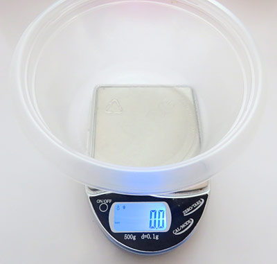 Zero out your scale before measuring the ingredients.