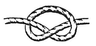 Drawing of an overhand knot