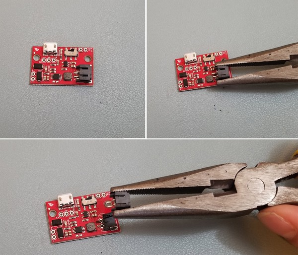 Removing JST connection from booster board 
