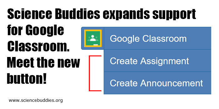 Cropped screenshot of a Google Classroom login box on ScienceBuddies.org