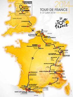 2014 Tour de france map