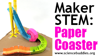 Makerspace STEM: Paper roller coaster example