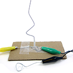 Carnival-style game made from a wire and coded so that it buzzes if you touch the wire