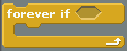 Screenshot of a forever if loop block in the program Scratch