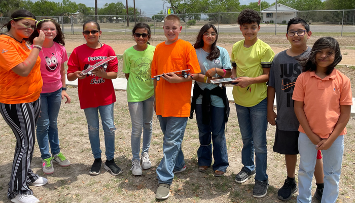 Students who participated in Junior Solar Sprint from Pawnee Elementary/Jr High in Texas