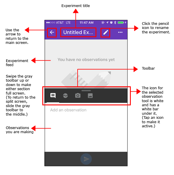 Screenshot of a new experiment opened in the Google Science Journal app