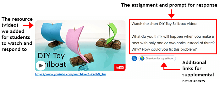 Diagram of what a student sees when viewing a FlipGrid topic