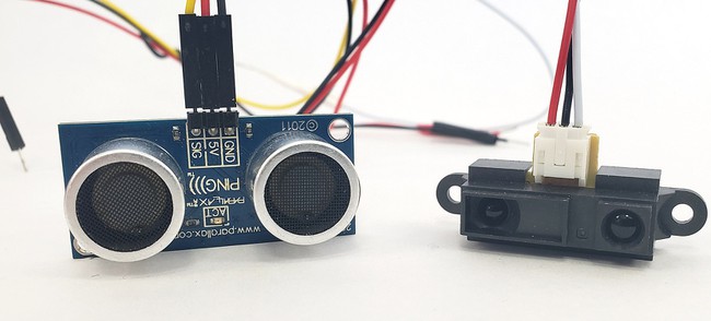 Ultrasonic and infrared distance sensors