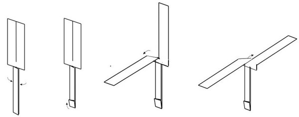 Illustration of how to fold a whirlybird