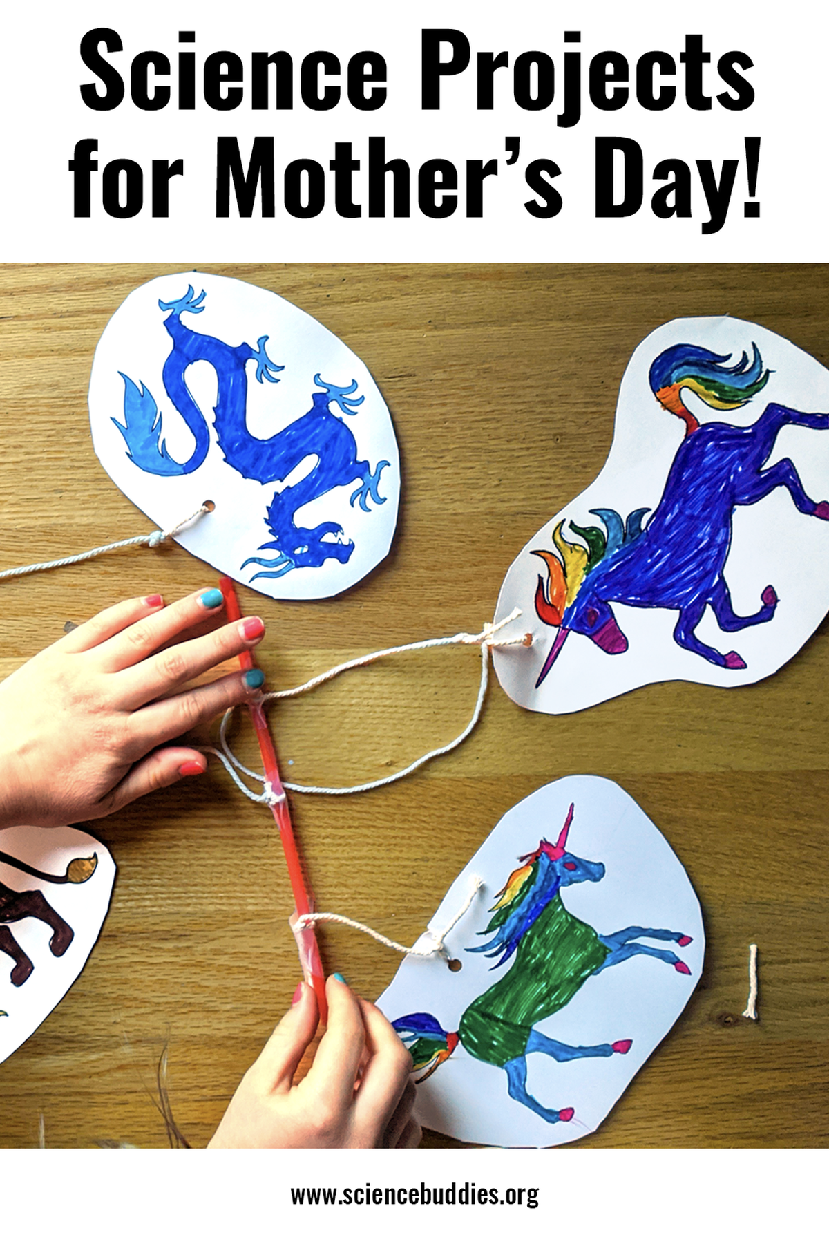 Student making a hanging mobile - part of Mother's Day Science Collection at Science Buddies