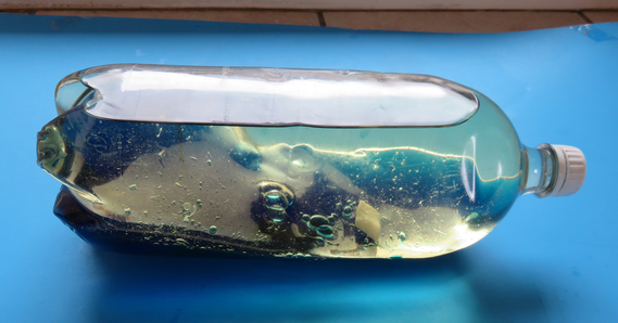Waves in a bottle simulated with water and cooking oil