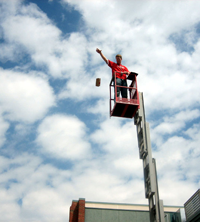 Egg Drop Project / Teacher Dropping Egg from Height