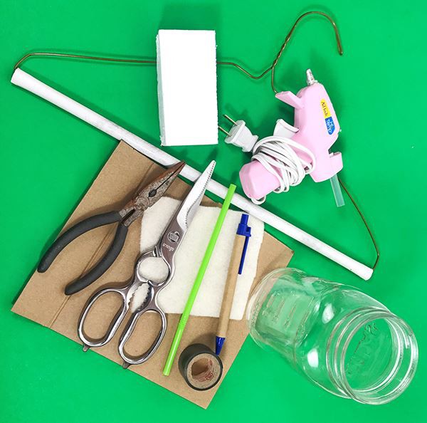 Materials needed for the 'Measure Static Electricity With An Electroscope!' activity.