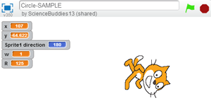 Kids code and playful programming / Scratch sample cat circle