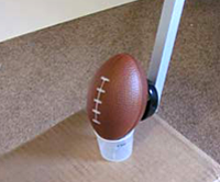 Football catapult field goal experiment with Science Buddies Store catapult kit