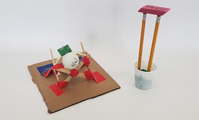  Cricket wicket example built for the 2020  Engineering challenge of a ping pong launcher, and a tower. 