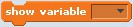 Screenshot of a show variable block in the program Scratch