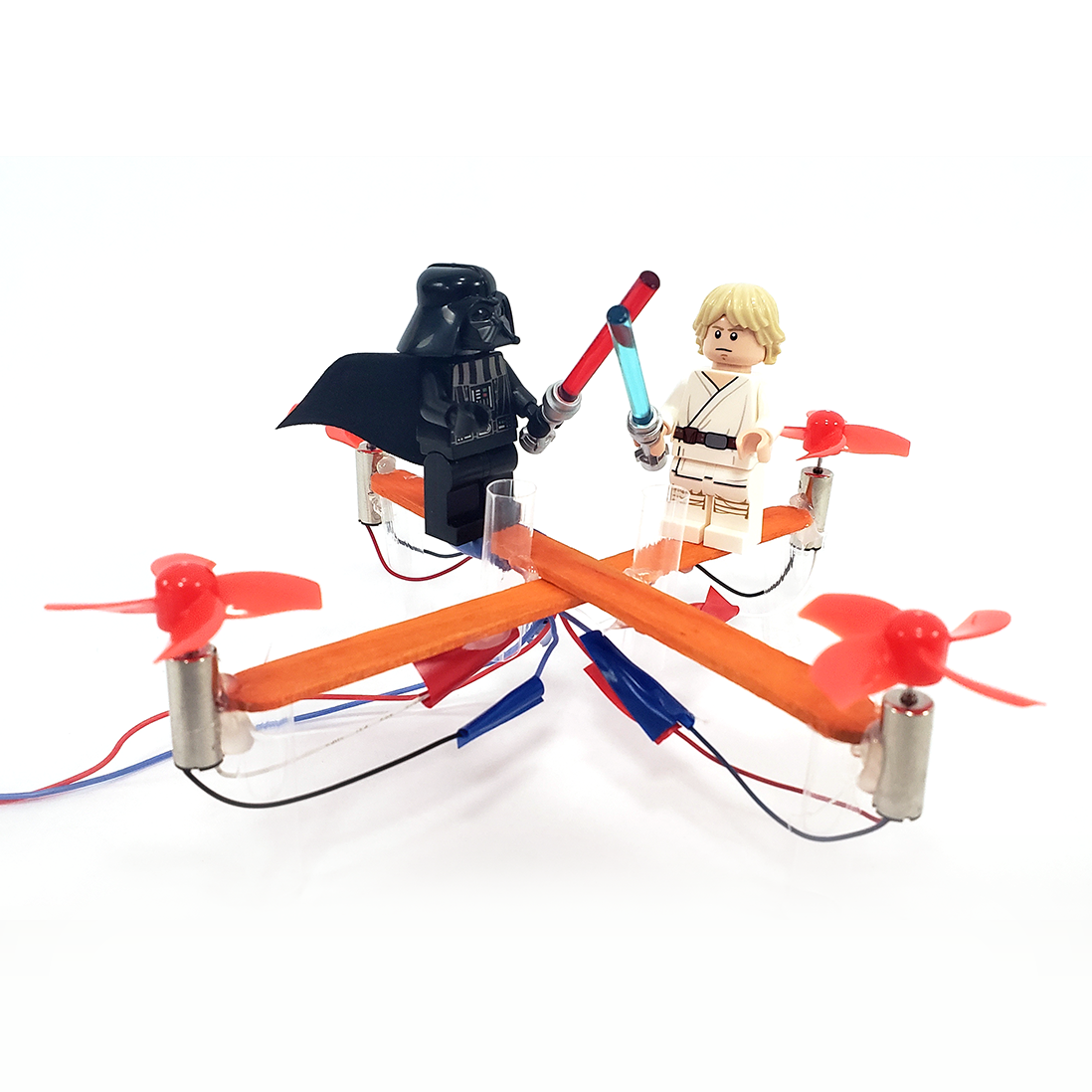 Mini popsicle stick drone with Star Wars characters for Star Wars Day