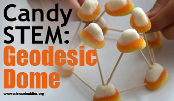 Halloween STEM / Geodesic Dome made from candies and toothpicks